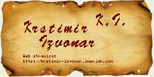 Krstimir Izvonar vizit kartica